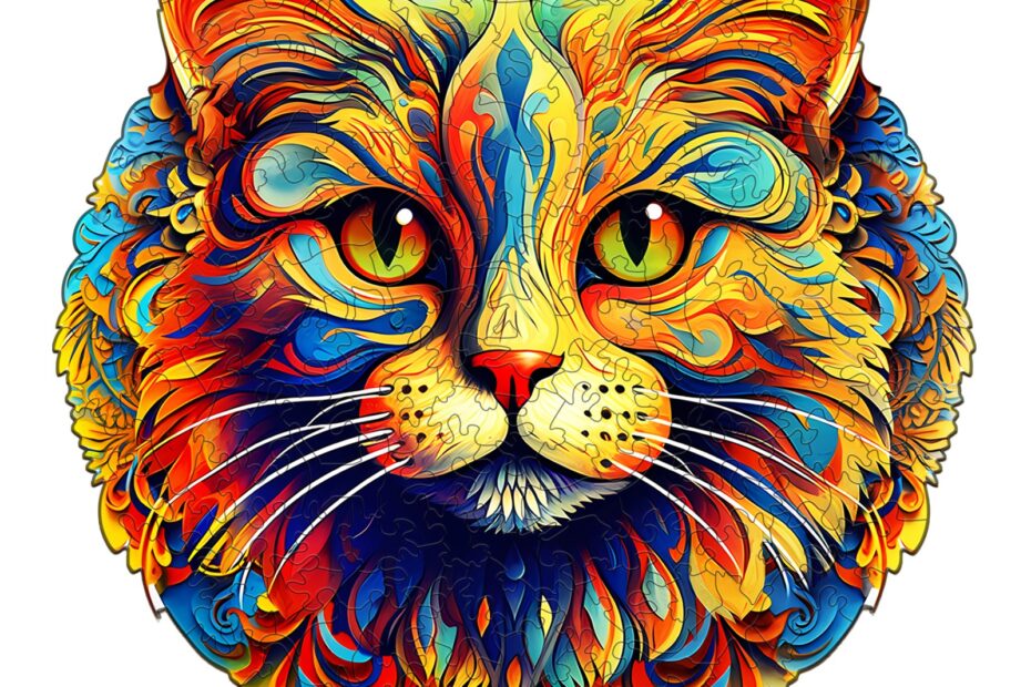 Rompecabezas de madera – Gato colorido 668d2908bccf4