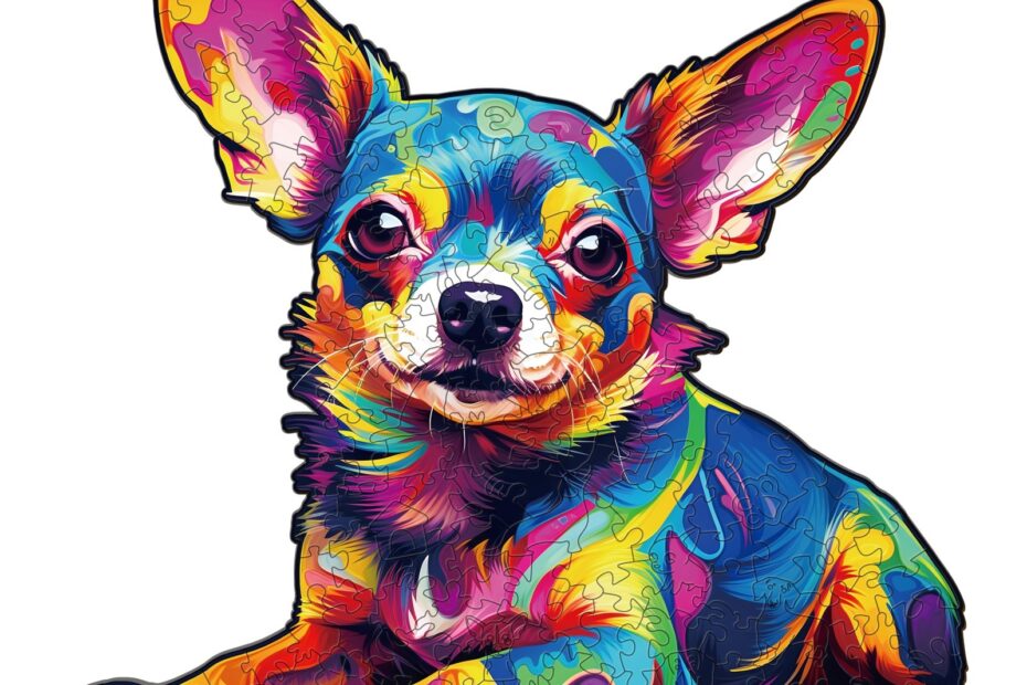 Puzzle de madera-Chihuahua de colores 66d289487e819