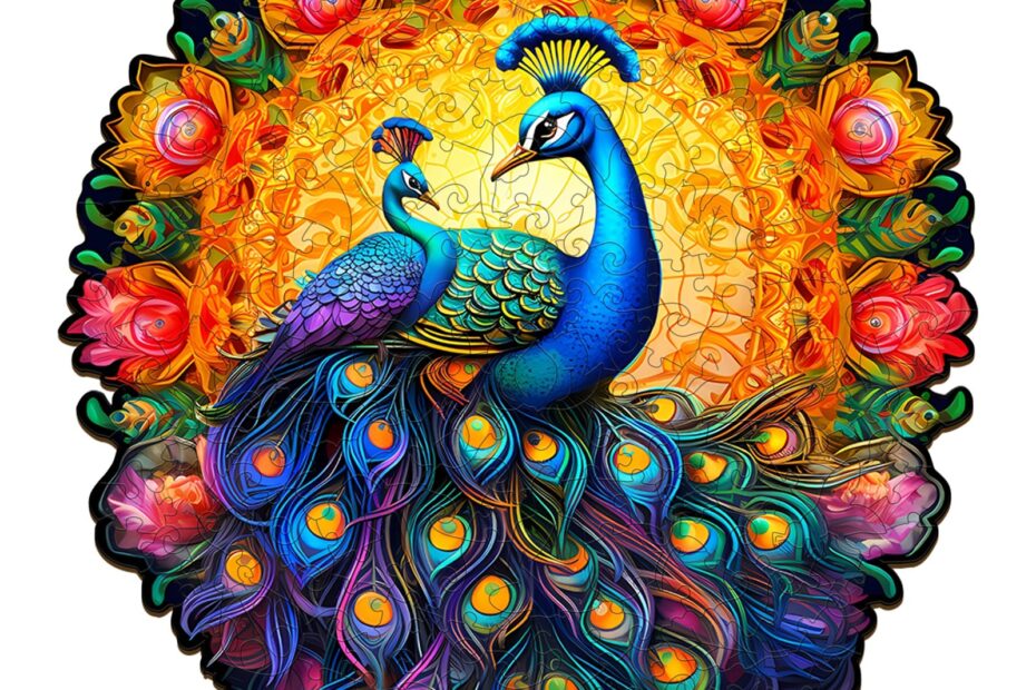 Puzzle de madera-Familia de pavos reales 66c87c7e7aa40