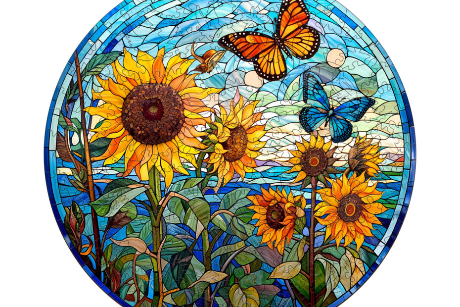 Rompecabezas de madera – Girasol de vidrieras 66d2b25ee2f1e