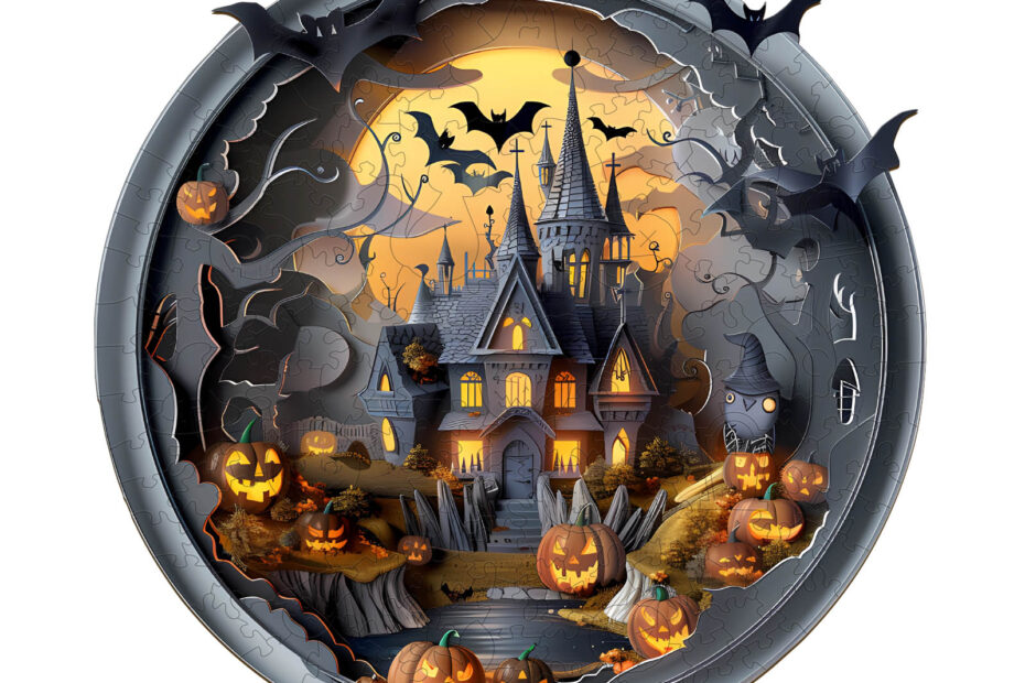 Rompecabezas de madera 3D del castillo de Halloween 3 66e78aa7cd1b3