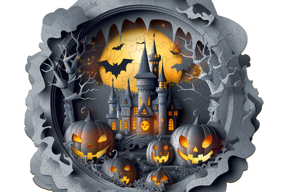 Rompecabezas de madera – Castillo de Halloween en 3D 66e6c6bce0ba3 Rompecabezas de madera – Castillo de Halloween en 3D 66e6c6bce0ba3