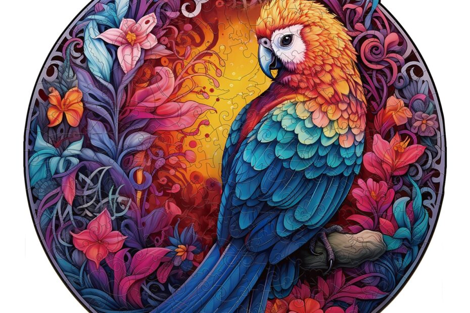 Puzzle de madera-Beautiful Parrot 66e021205a43e