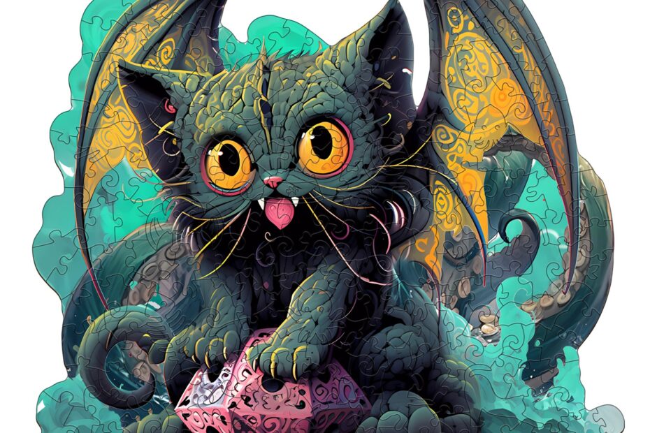 Rompecabezas de madera – Gato Cthulhu 66dc0fac645a5