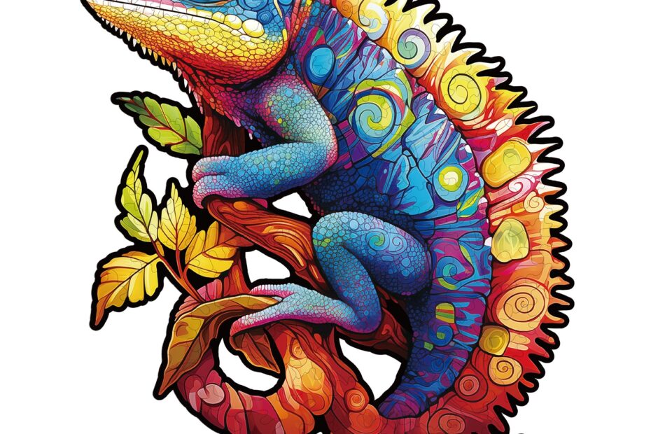 Puzzle de madera-Camaleón de colores 66dbfae42e89b