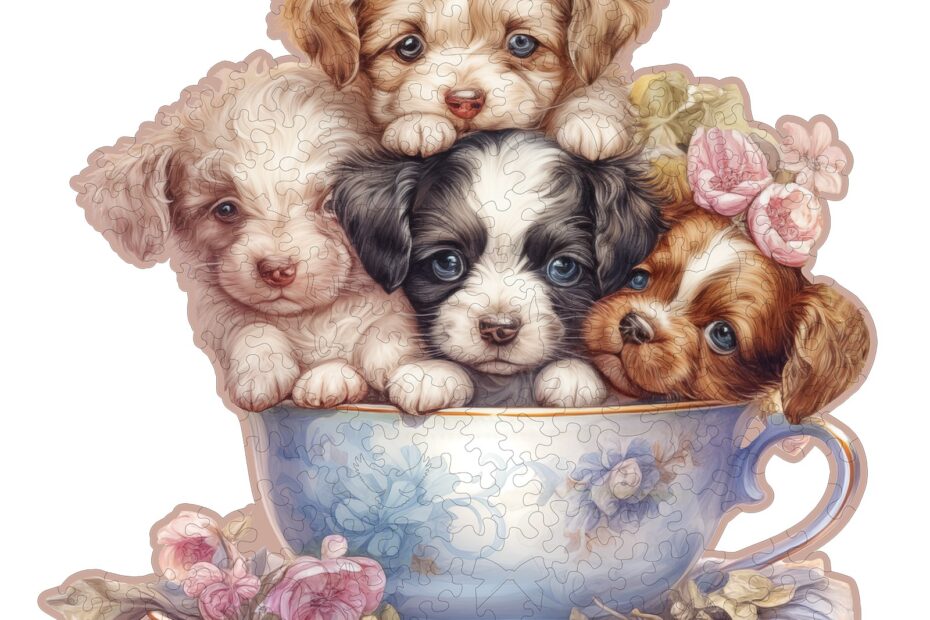 Puzzle de madera-Cachorro lindo 66da209690da1
