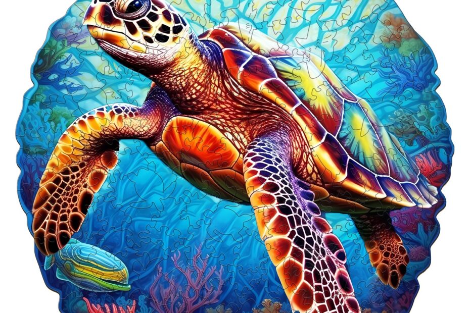Puzzle de madera-TORTUGA DE MAR PROFUNDO-2 66e64b0755445