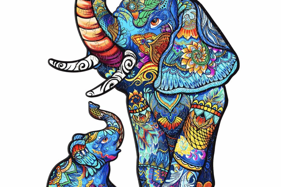 Puzzle de madera-ELEPHANT FAMILY 66e73819210c8