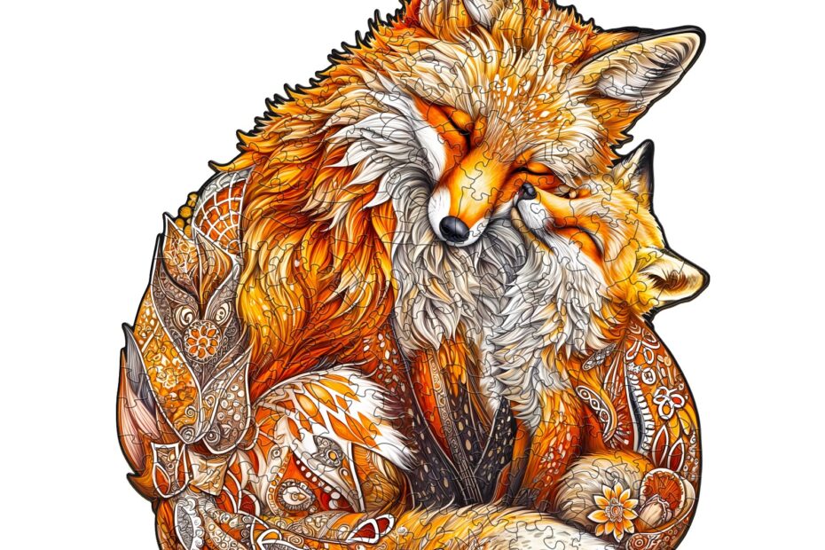 Puzzle de madera-Familia Fox 66e3a249468da