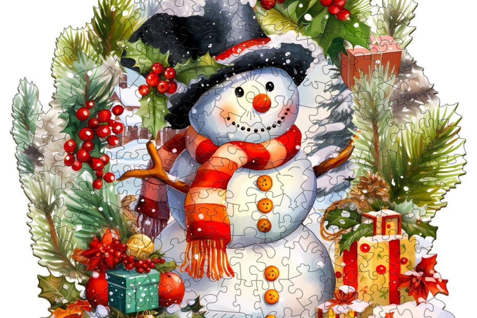 Puzzle de madera-Frosty el muñeco de nieve 66e79f578e4e0