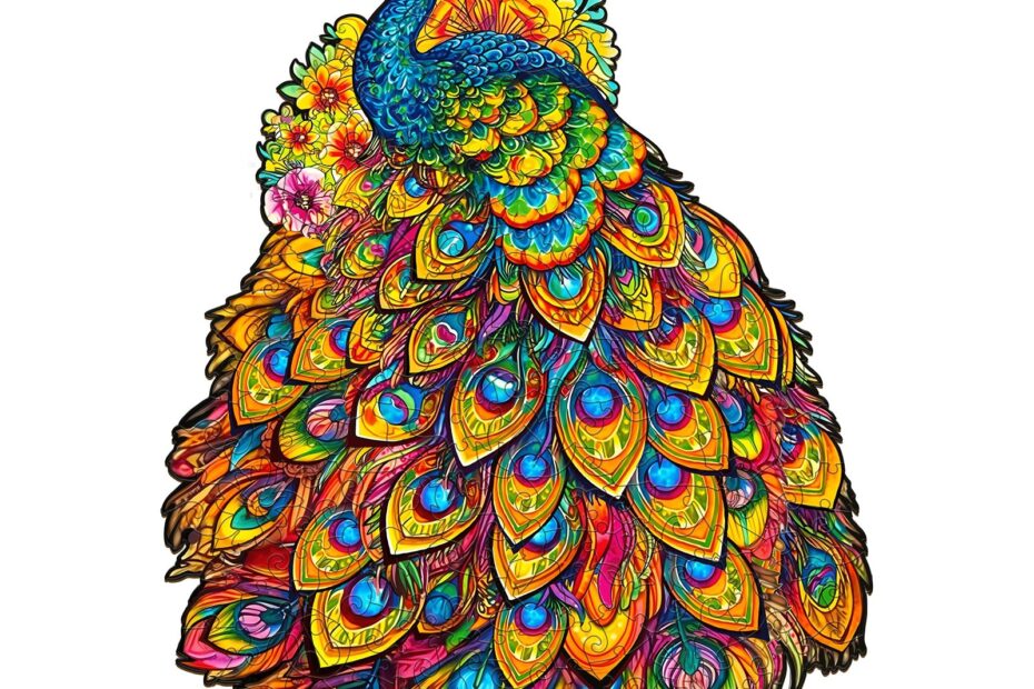 Puzzle de madera-precioso pavo real 66eb2069eaaf7