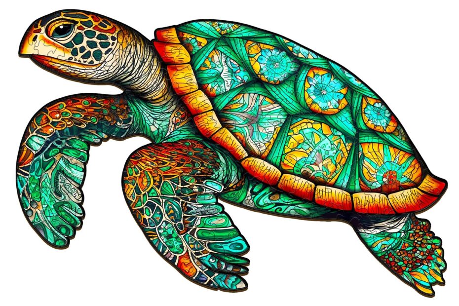 Puzzle de madera-Tortuga marina graciosa 66e2f345b3ea8