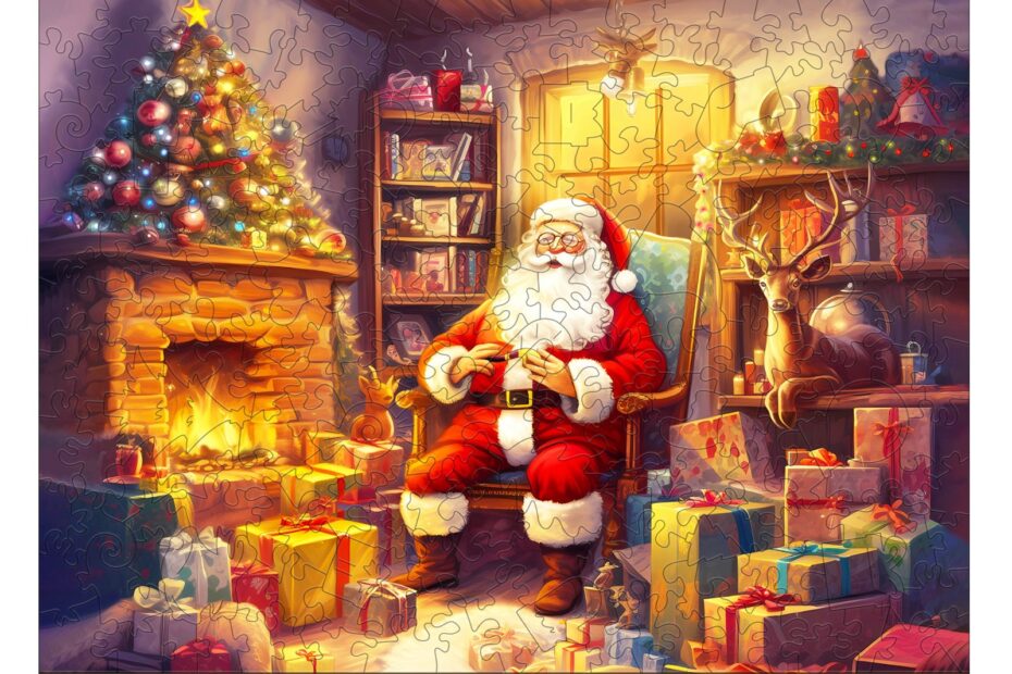Puzzle de madera-Jolly Santa Claus 66e4ae6d6a717