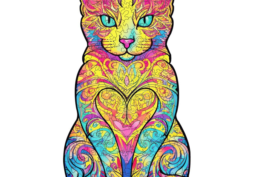 Puzzle de madera-Gato adorable 66ed432a85a59