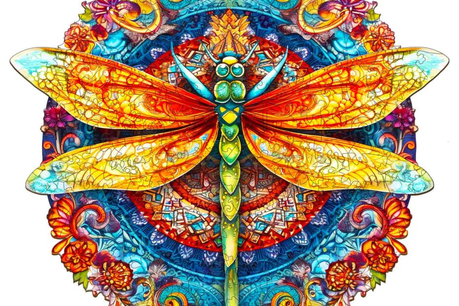 Puzzle de madera-MANDALA DRAGONFLY 66dabb5b182d8