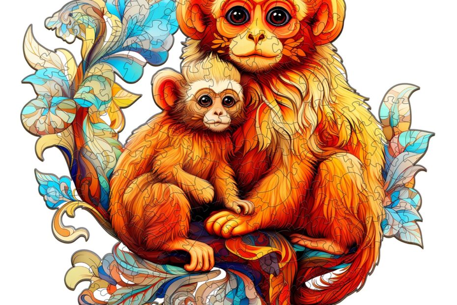Puzzle de madera-Familia Rinopitecus 66de27ee3fd4d