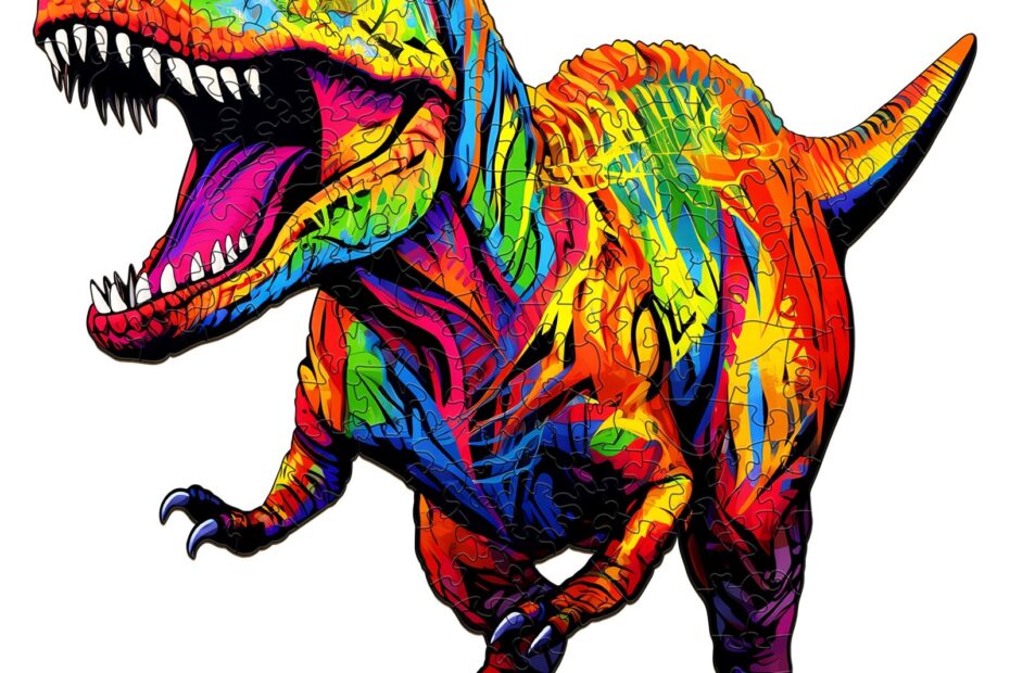 Puzzle de madera-Roaring T-rex 66e25860ec982