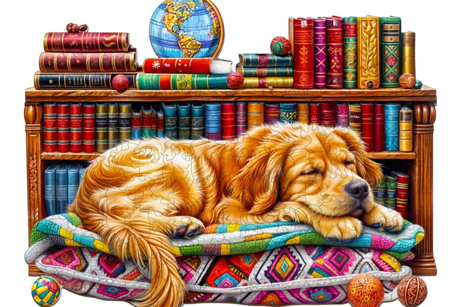 Rompecabezas de madera-Golden Retriever durmiendo 66e3d5ed05baf