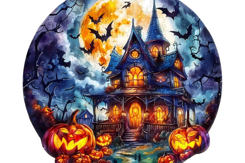 Rompecabezas de madera: calabaza de Halloween 2 66ebda48540bd