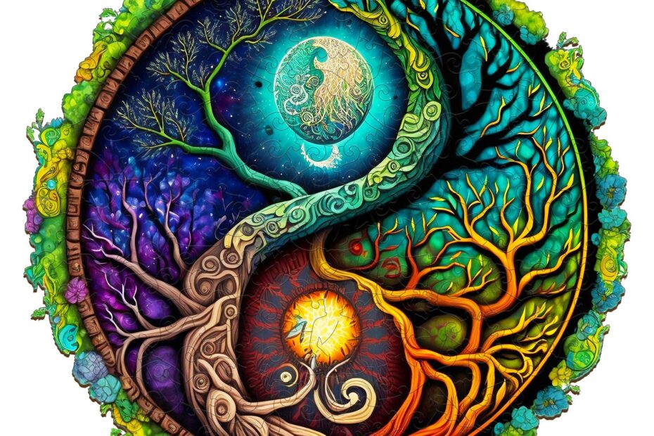 Puzzle de madera-Yin-Yang Árbol de la vida 66e24df2e552a